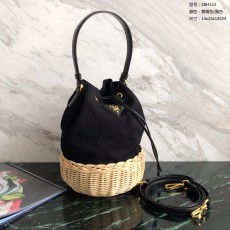 black frame 공장 프라다 위커 캔버스 버킷백 1BH115 4컬러