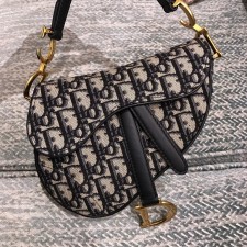 ANGEL 디올 자카드 새들 숄더백 19.5cm