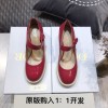 [AN3] 디올 빈티지 CD 로고 통굽 힐 레드 5cm