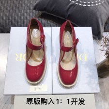 [AN3] 디올 빈티지 CD 로고 통굽 힐 레드 5cm