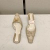 [AN3] 구찌 빈티지 레더 프린지 뮬 펌프스 힐 슬리퍼 5.5cm