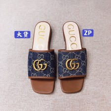[327] 구찌 GG 로고 레더&패브릭 슬리퍼