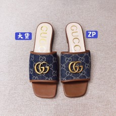 [327] 구찌 GG 로고 레더&패브릭 슬리퍼