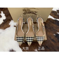 [AN3] 버버리 Vintage 체크 슬링백 펌프스 힐 5.5cm