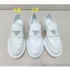 [327] 프라다 레더 앞 모노그램 세모 단색 로퍼 3cm 화이트