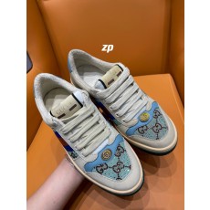 [A1] 구찌 스크니너 GG 로고 큐빅 더티 스니커즈 라이트 블루 2cm
