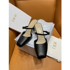 [A1] 디올 레더 CD 단추 슬링백 힐 7cm 블랙
