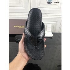 [AN3] 보테가베네타 가죽 편직 플립플랍 블랙