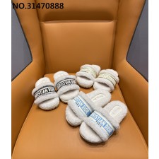 [A1] 디올 모노그램 자수 털 슬리퍼 연컬러 2cm 3컬러