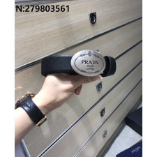 프라다 모노그램 타원형버클 양면 벨트 35cm