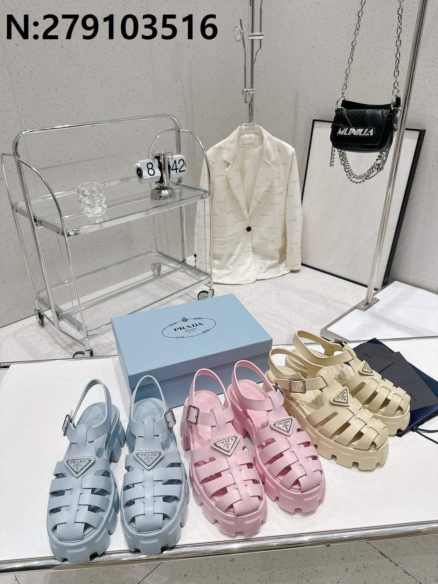 [AN3] 프라다 품 러버 청키 샌들 3컬러 5.5cm
