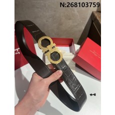 살바토레페라가모 레더 악어무늬 3.5cm 벨트 2컬러