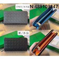 징 팩토리 보테가베네타 인트레치아토 배색 지퍼 지갑 3컬러 19*10*2cm