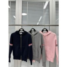 (TURBO공장) 톰브라운 코튼 암밴드 지퍼업 후드 가디건(3color)