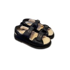 (HappyShoese공장) C. 송치 밸크로 샌들 블랙