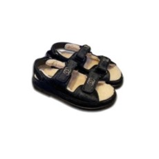 (HappyShoese공장) C. 송치 밸크로 샌들 블랙