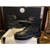 (HappyShoese공장) C.CC로고 금색 체인 로고 퀄팅 앵클 부츠