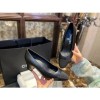 (HappyShoese공장) C.CC로고 더블캡토 청키 펌프스 힐 올검