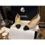 (HappyShoese공장) C.CC로고 스웨이드 배색 베이지 청키 구두