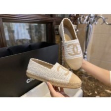 (HappyShoese공장) C.CC로고 트위드 편직 플랫 에스파드리유 2컬러
