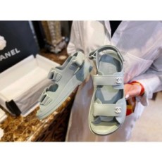 (HappyShoese공장) C.더블 CC 로고 벨크로 샌들