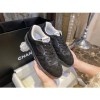 (HappyShoese공장) C.모노그램 스웨이드 퀼팅 레이스업 스니커즈 블랙