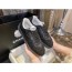 (HappyShoese공장) C.모노그램 스웨이드 퀼팅 레이스업 스니커즈 블랙