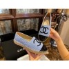(HappyShoese공장) C.캔버스 블랙 CC 로고 배색 스트라이프 에스파드리유