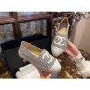 (HappyShoese공장) C.캔버스 화이트 CC 로고 배색 스트라이프 에스파드리유 검흰