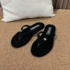 (IU공장) 샤넬 CC로고 벨벳 플립플랍 쪼리(2color)