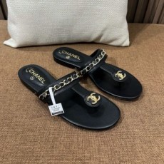 (IU공장) 샤넬 턴락 체인 플립플랍 쪼리(2color)