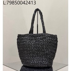 [켄달공장] 더 로우 라피아 토트 숄더백 블랙 42*23*19cm