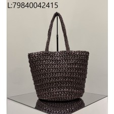 [켄달공장] 더 로우 라피아 토트 숄더백 와인 42*23*19cm