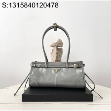 블랙프레임공장 프라다 보니 미디엄 가죽 핸드백 1BA426 32*15.5*12cm 그레이
