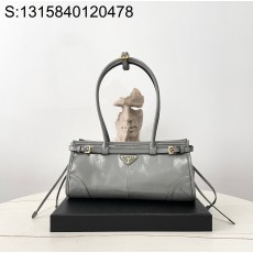 블랙프레임공장 프라다 보니 미디엄 가죽 핸드백 1BA426 32*15.5*12cm 그레이