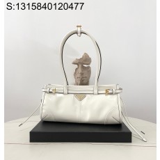 블랙프레임공장 프라다 보니 미디엄 가죽 핸드백 1BA426 32*15.5*12cm 화이트