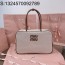 [JHL] 미우미우 캔버스 보 백 5BB117 34*23*12cm 베이지 브랜디