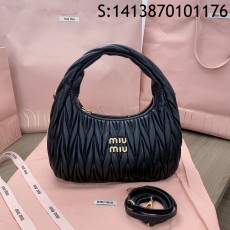 [JHL] 미우미우 완더 마테라쎼 나파 가죽 호보 백 5BC153 25*18*7cm 블랙