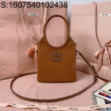 [JHL] 미우미우 아이비 가죽 핸드백 5BA281 20*24cm 브라운