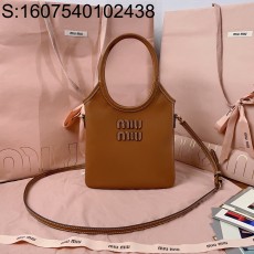 [JHL] 미우미우 아이비 가죽 핸드백 5BA281 20*24cm 브라운