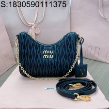 [JHL] 미우미우 마테라쎄 나파 가죽 숄더 백 5BH211 16.5*21*5.5cm 블랙