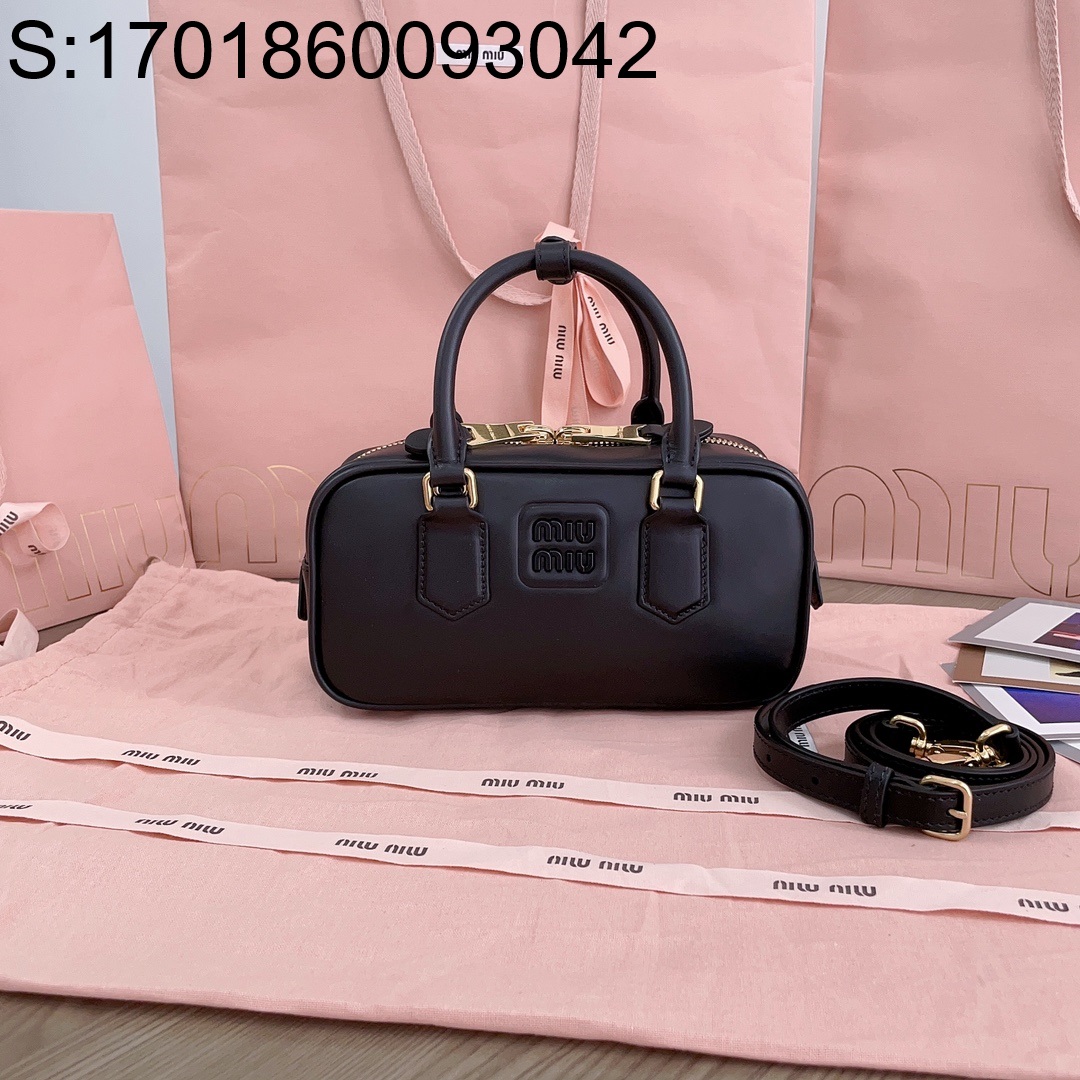[JHL] 미우미우 아르카디 가죽 백 5BB142 22*10.5*7.5cm 블랙