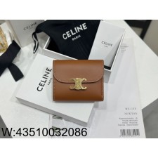 [백경공장] 셀린느 트리옹프 플랩 반지갑 10D783 10.5*9cm 브라운