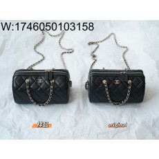 [LP공장] 샤넬 체인핸들 미니 볼링백 블랙 샴페인골드 캐비어 11.5*18.5*11cm