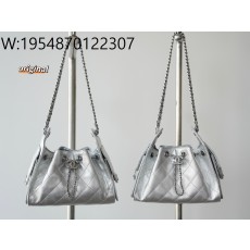 [LP공장] 샤넬 25 미니 핸드백 그레인드 카프스킨 실버 메탈 실버 20*22*12.5cm