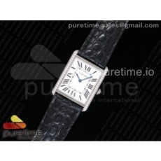 AF공장 까르띠에 탱크솔로 28MM 쿼츠 다이아베젤 Tank Solo Ladies 28mm SS AF 1_1 Best Edition White Dial Diamonds Bezel on Black Crocodile Strap Ronda Quartz