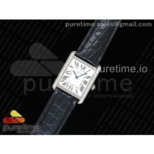 AF공장 까르띠에 탱크솔로 24MM 쿼츠 다이아베젤 Tank Solo Ladies 25mm SS AF 1_1 Best Edition White Dial Diamonds Bezel on Black Crocodile Strap Ronda Quartz