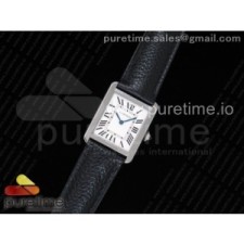 AF공장 까르띠에 탱크솔로 24MM Tank Solo Ladies 25mm SS AF 1_1 Best Edition White Dial on Black Leather Strap Ronda Quartz