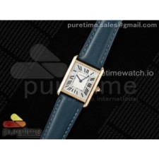 AF공장 까르띠에 탱크머스트 25.5미리 라지사이즈 로즈골드Tank Must RG 25.5mm AF 11 Best Edition White Dial on Blue Leather Strap Ronda Quartz