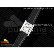 AF공장 까르띠에 탱크머스트 25.5미리 라지사이즈 기본모델 Tank Must 25.5mm SS AF 11 Best Edition White Dial on Black Leather Strap Ronda Quartz